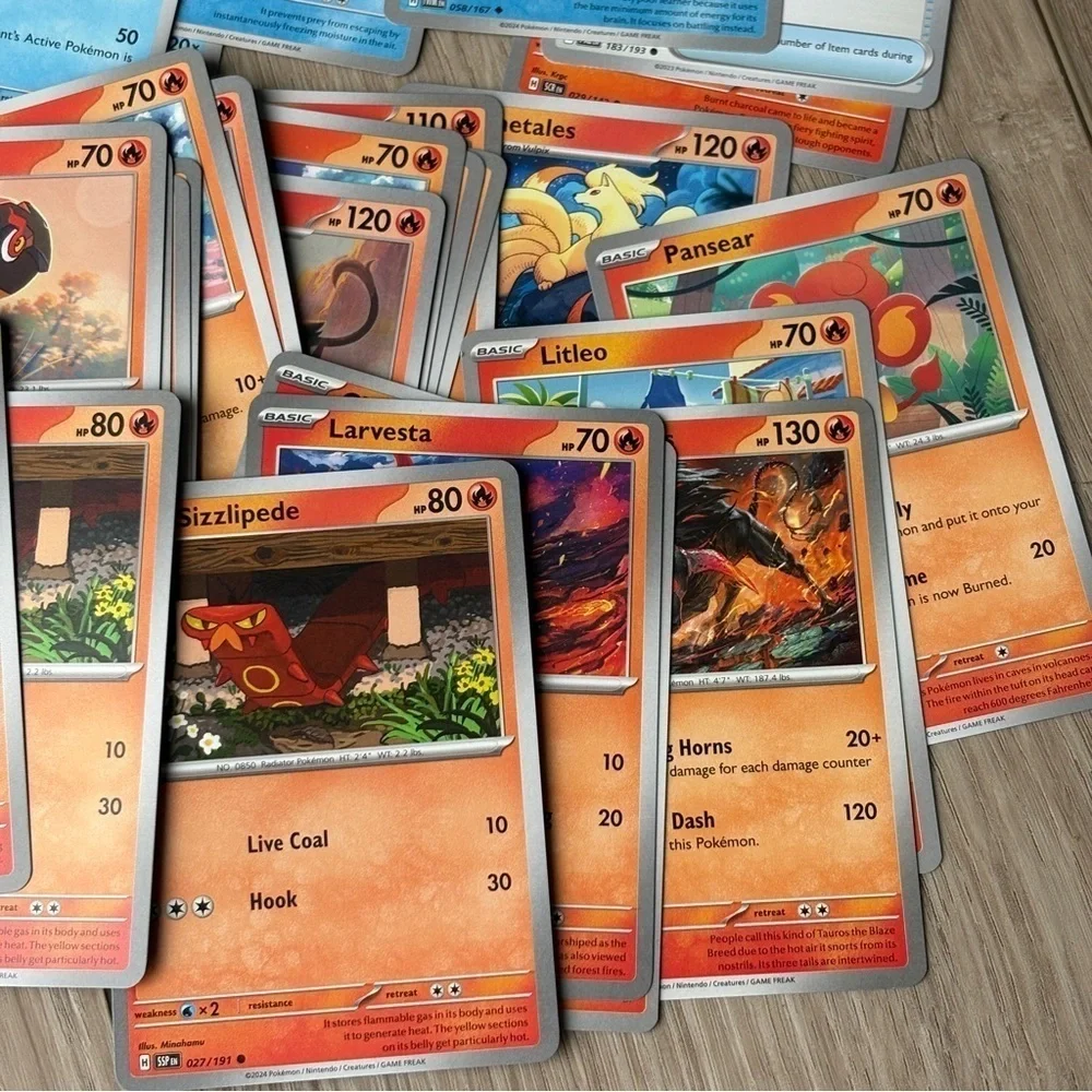 Pokemon Set of 50 Cards Lapras Wugtrio Charcadet Finizen Primeape Ninetales